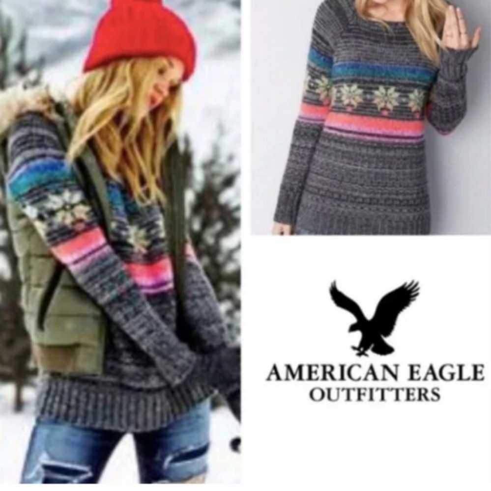 American Eagle Fair Isle jegging sweater size small